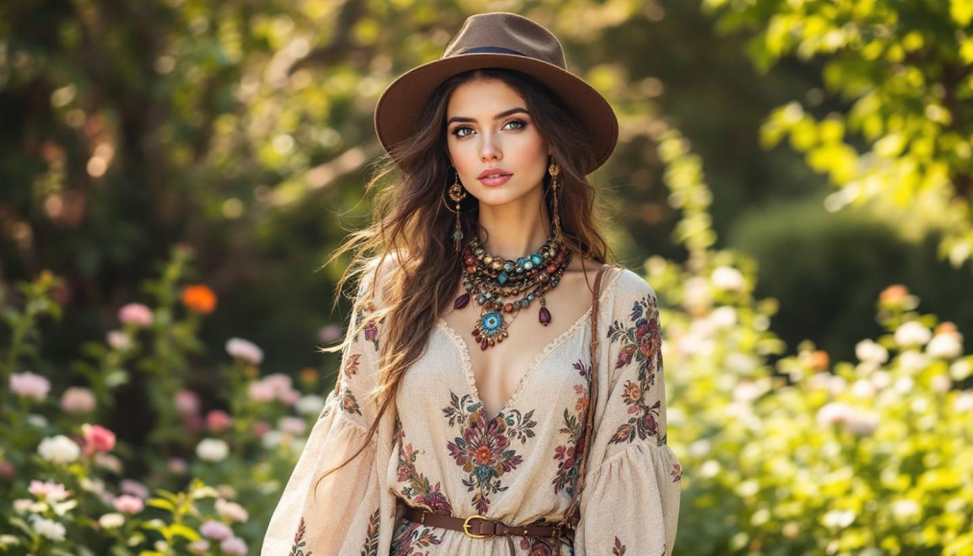 Wie man ein Boho-Kleid für jede Jahreszeit stilvoll kombiniert
